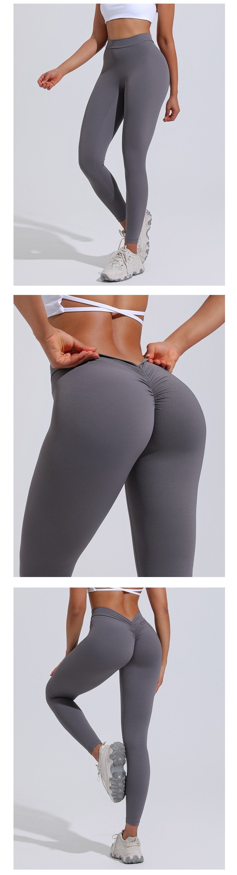 BREEHER Women's Fitness V Waist Butt Lifting High Waist Sports Leggings