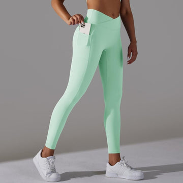BREEHER Cross Waist Pocket V Waist Leggings