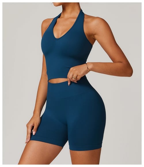 BREEHER Halter Neck Backless Quick Drying Sports Bras