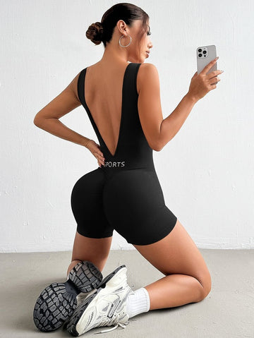 Sexy Deep V Backless Yoga Hip-Lifting Jumpsuit