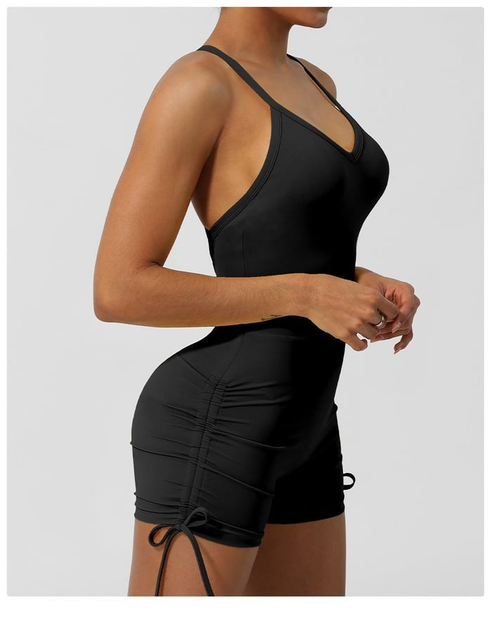 Cross-Back Seamless Sports Peach Hip One-piece Yoga Jumpsuit