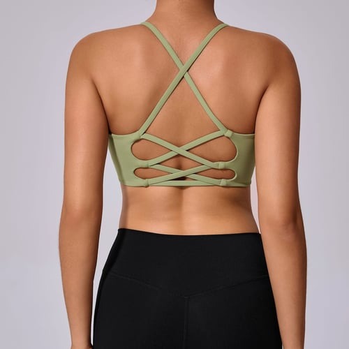 BREEHER Cross Straps Quick Drying Sports Bras