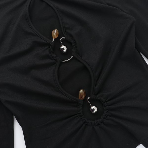 Sexy Versatile Metal Ring Hollow Top