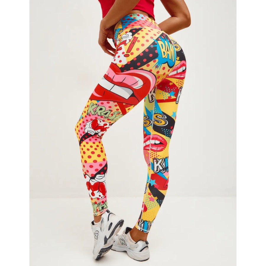 BREEHER High Waisted Printed Butt Lifting Fitness Leggings