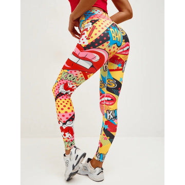 BREEHER High Waisted Printed Butt Lifting Fitness Leggings