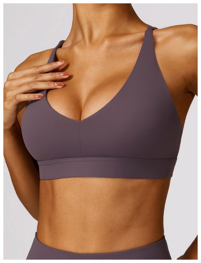 BREEHER U Neck Cross Straps Quick Drying Sports Bras