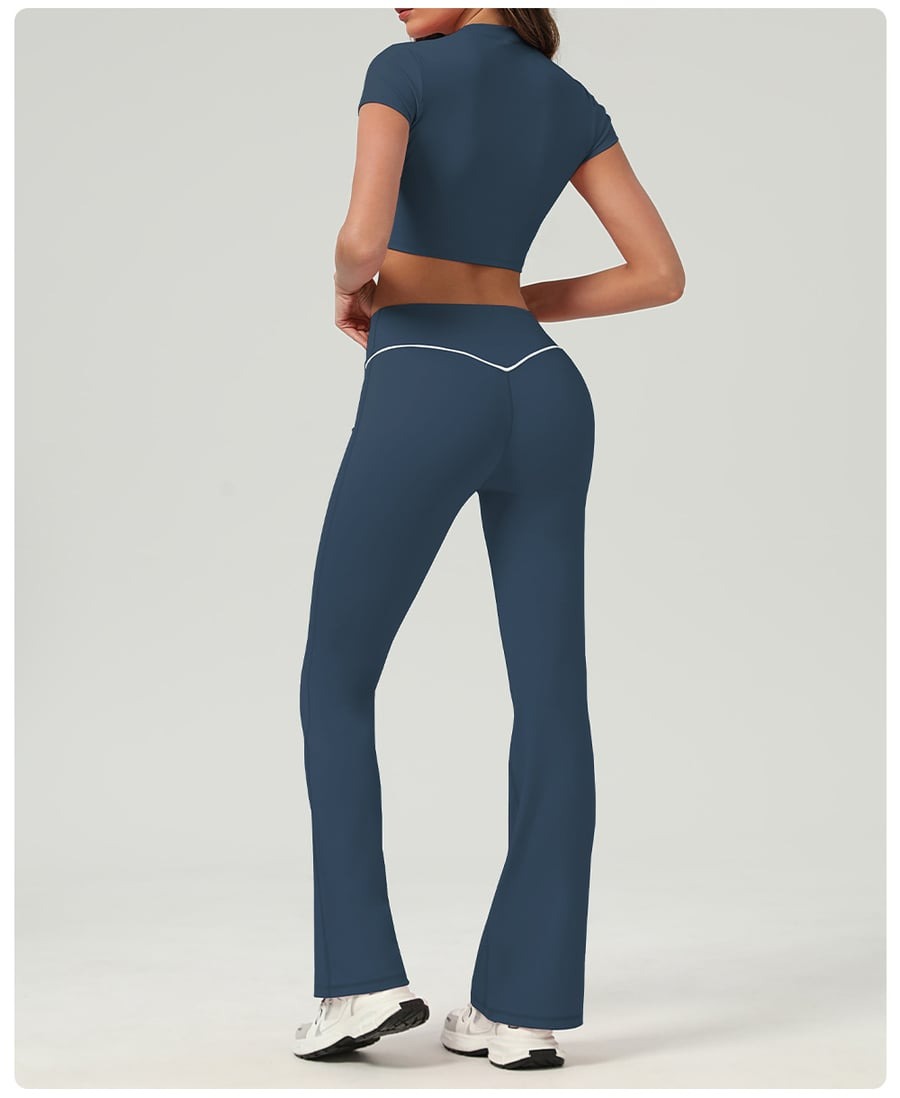 Female Flare V-shape Waist High-waisted Leggings