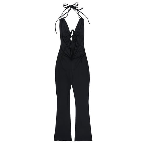 Sexy Suspender Deep V-neck Strappy Hollow Jumpsuit