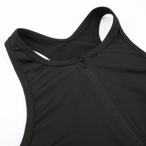 Solid Color Zippered Hollow Backless Sleeveless Jumpsuit