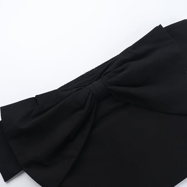 Sexy Bow One Shoulder Cropped Top