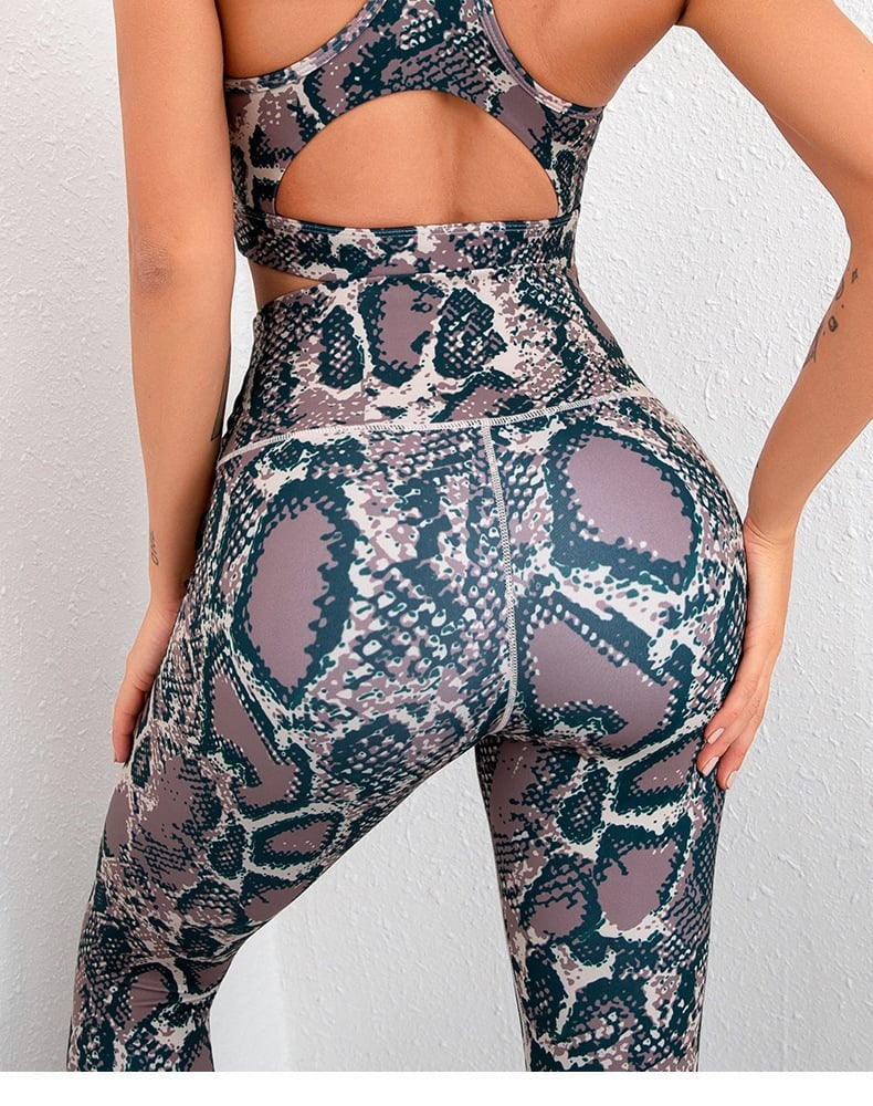 Sexy Snake Print Peach Hip Lift Yoga Leggings