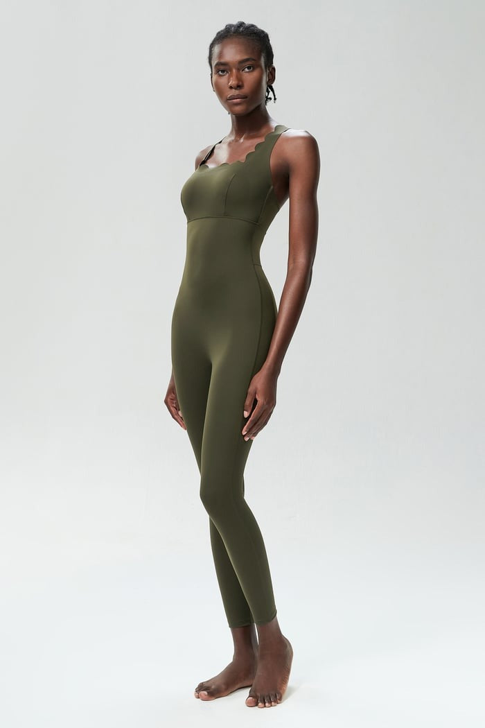BREEHER Women Seamless Wave Design Jumpsuit