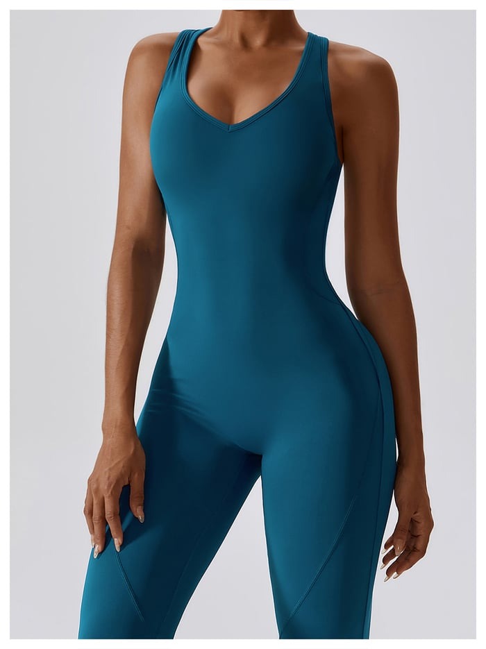BREEHER Backless Flared Pants Quack Drying Highly Elastic Jumpsuits
