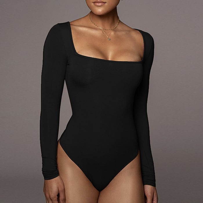 BREEHER Fleece Lined Long Sleeves Elasticity Bodysuits