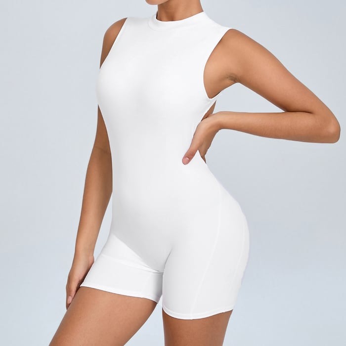 BREEHER Backless Highly Elastic Shorts Jumpsuit