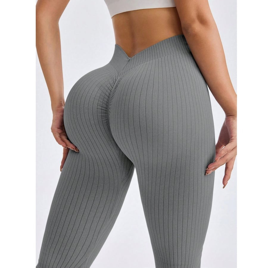 Female Ribbed Hip Lifting Leggings