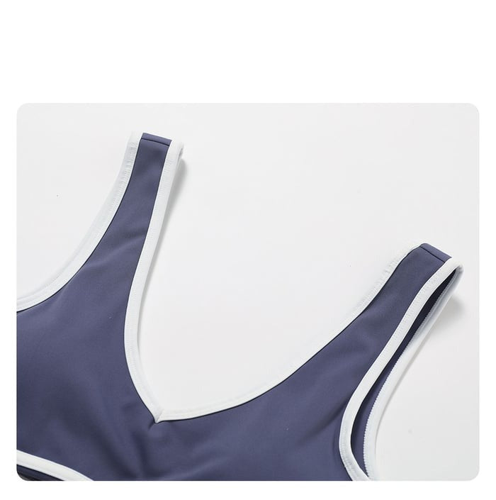 BREEHER Color Clash Bras Hip Lifting Leggings Two Piece Set Sports Suits