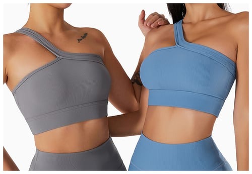 BREEHER One Shoulder Vest Highly Elastic Sports Bras