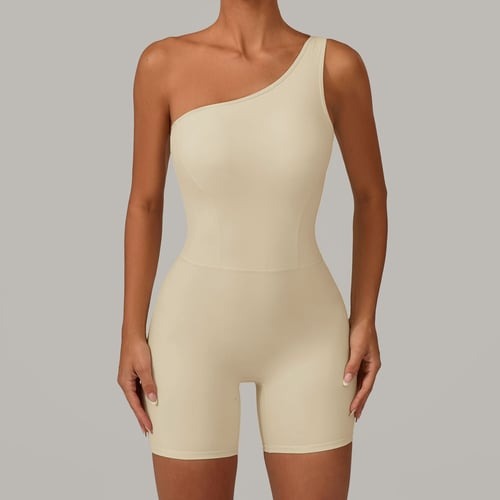 Solid Color Off-shoulder Yoga Jumpsuit