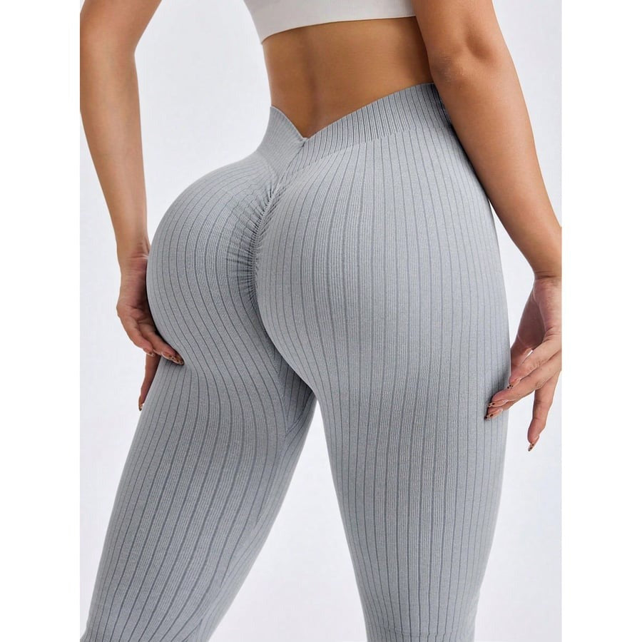 Female Ribbed Hip Lifting Leggings