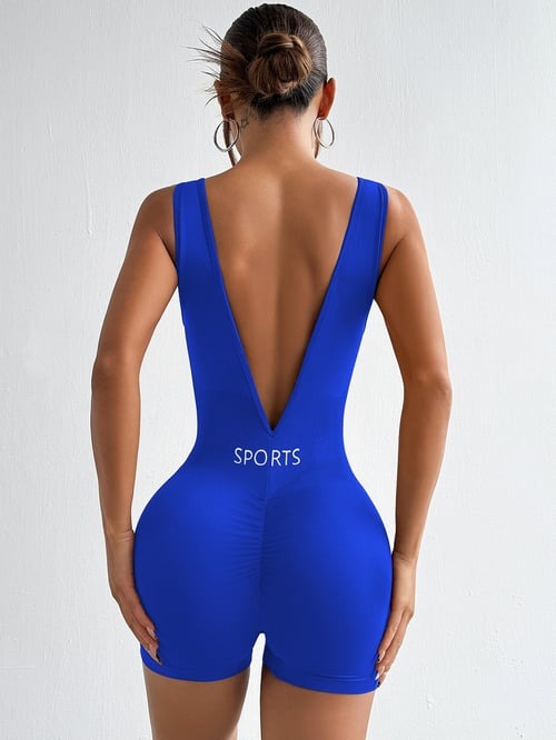 Sexy Deep V Backless Yoga Hip-Lifting Jumpsuit