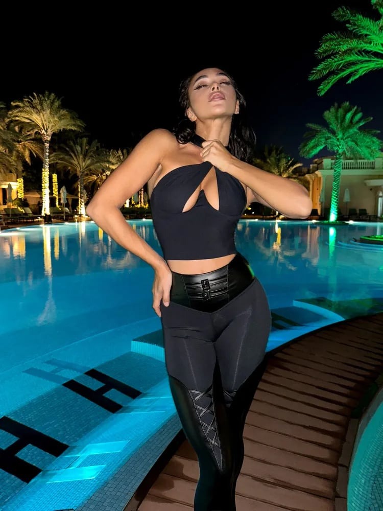 Extra PU Stitching Hip Lifting Yoga Leggings