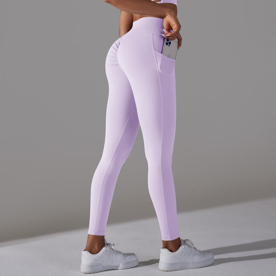 BREEHER Cross Waist Pocket V Waist Leggings