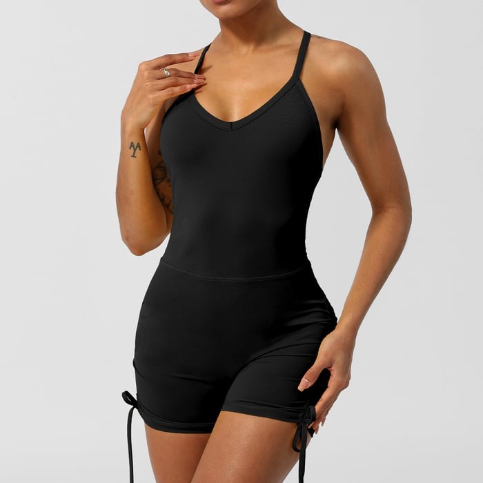 Cross-Back Seamless Sports Peach Hip One-piece Yoga Jumpsuit