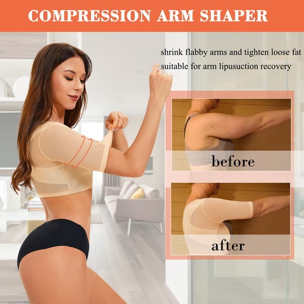 Adjustable Hook Eye U-neck Mesh 3/4 Sleeve Body Shaping Top
