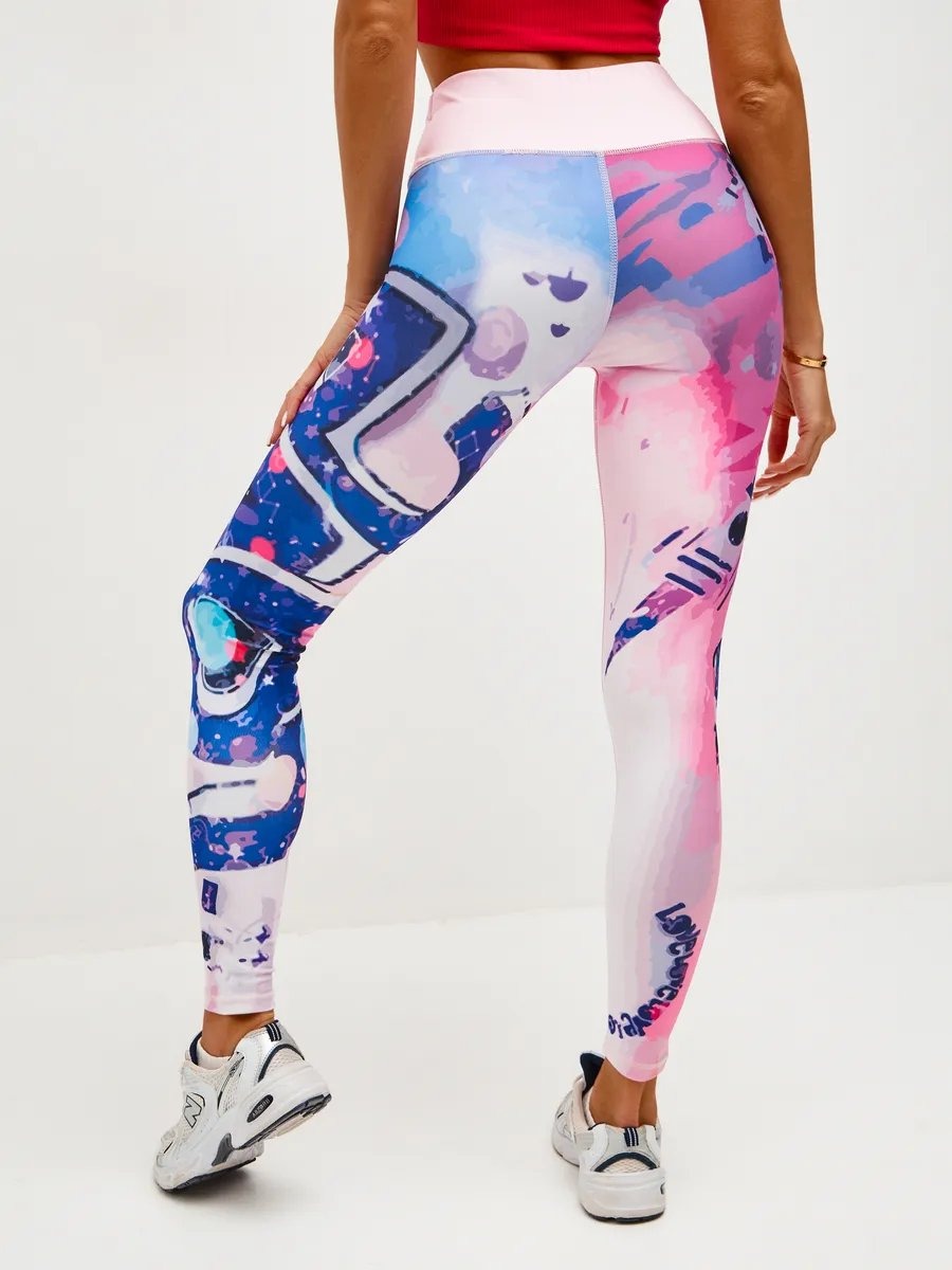 BREEHER High Waisted Printed Butt Lifting Fitness Leggings