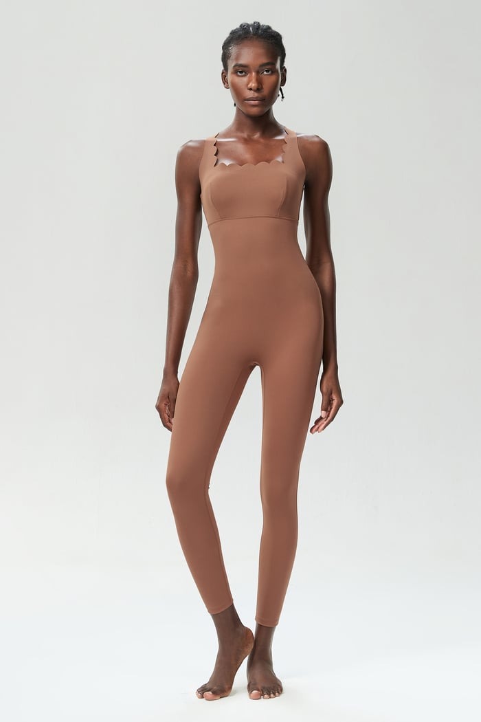 BREEHER Women Seamless Wave Design Jumpsuit