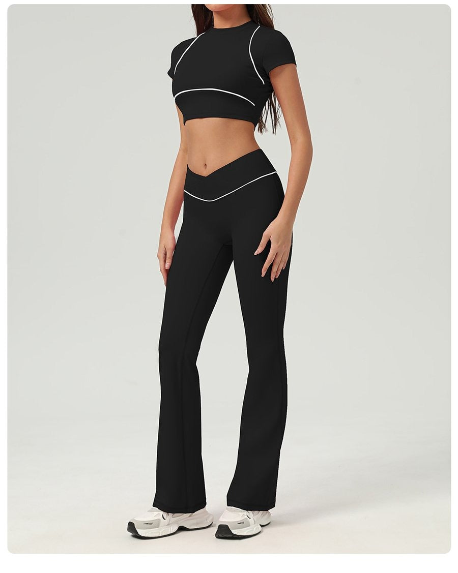Female Flare V-shape Waist High-waisted Leggings