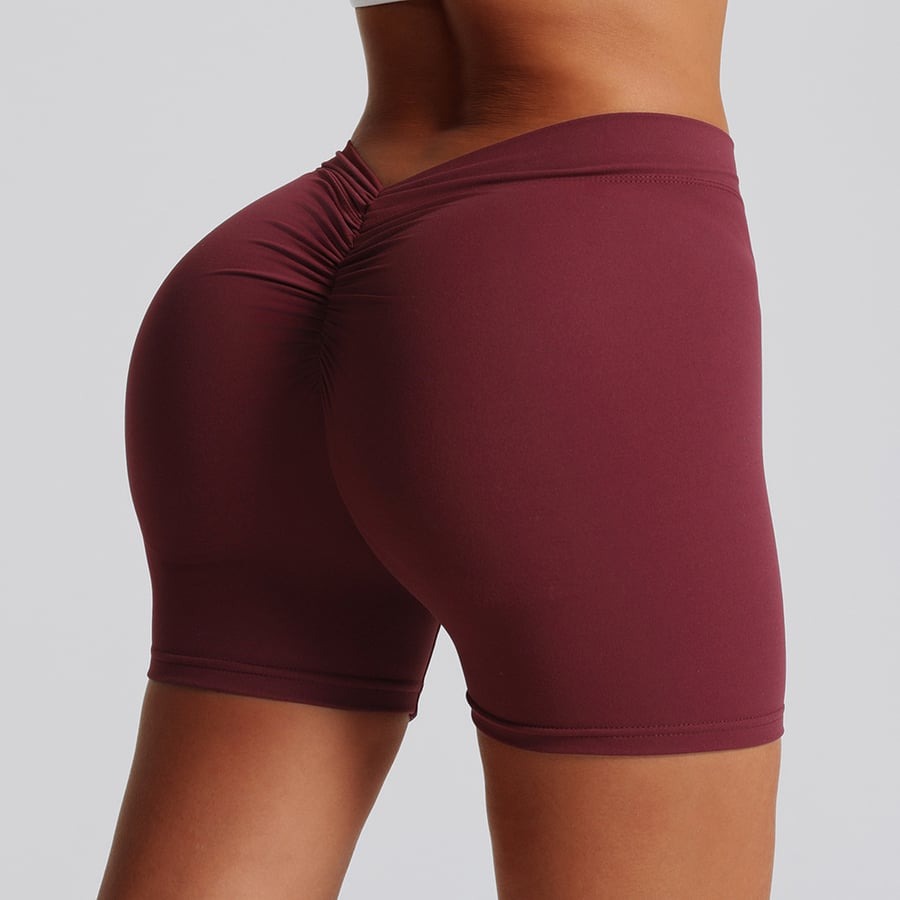 Back V High Waist Hip Lifting Yoga Shorts
