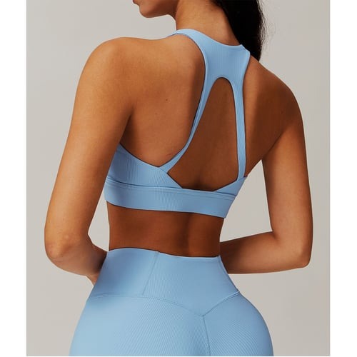 BREEHER U Neck Cross Straps Quick Drying Sports Bras