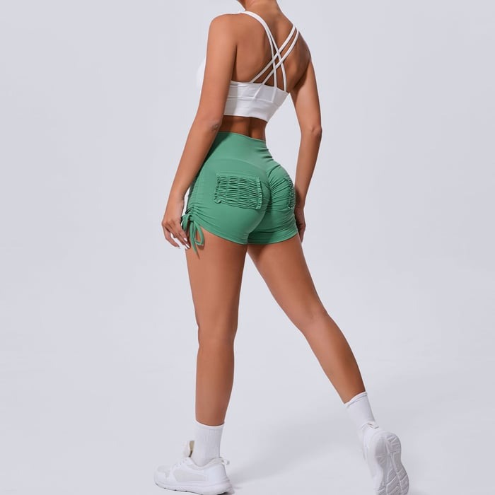 BREEHER Ruched Pocket Highly Elastic Shorts