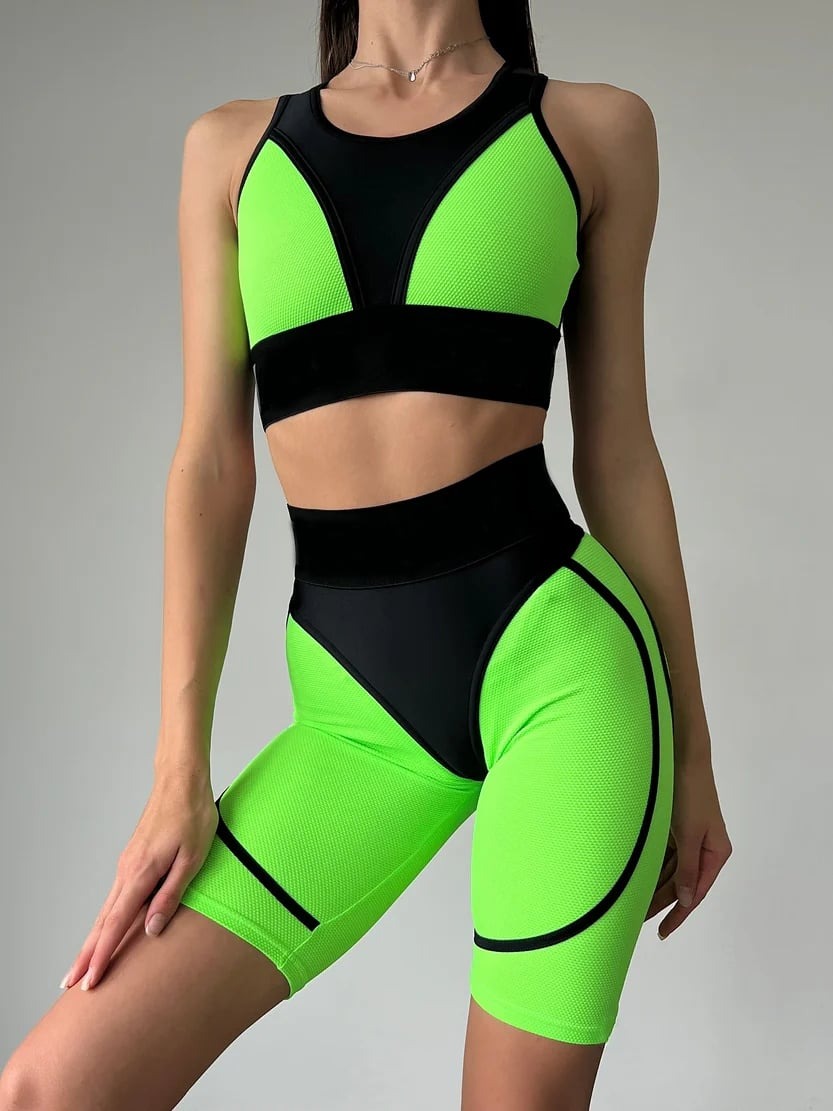 Sexy Mesh Stitching Hip Lift Yoga Shorts
