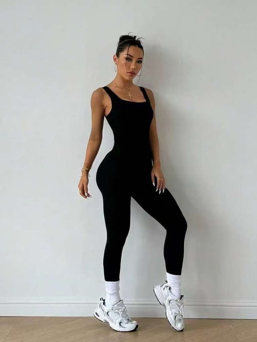 Hollow Out Backless Scrunch Bum Jumpsuit
