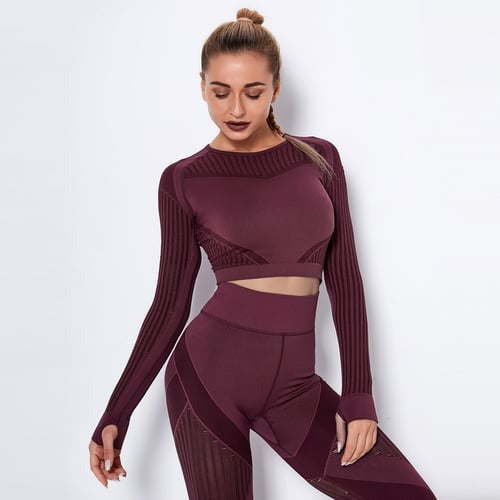 BREEHER Round Neck Quick Drying Long Sleeves Tops