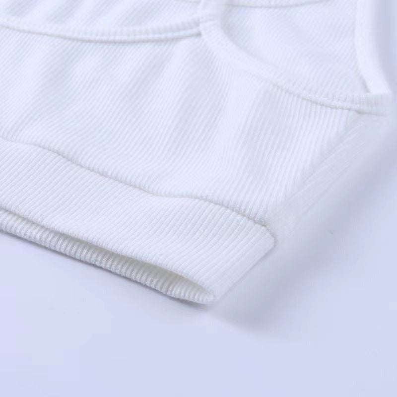 Ribbed Lettering Embroidered Tank Top & Shorts Yoga Set