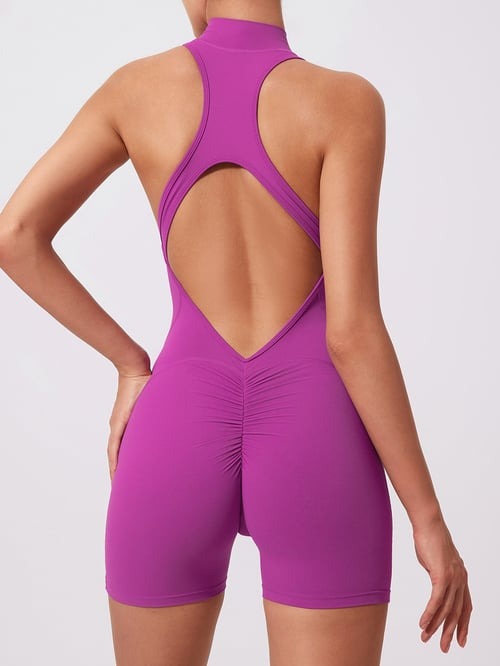 Sexy Backless One-piece Tight Nude Yoga Sports Jumpsuit