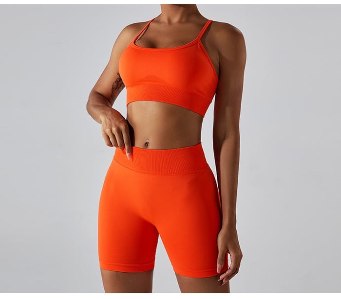 Sexy Backless Hollow Cross Strap Yoga Top With Chest Pads