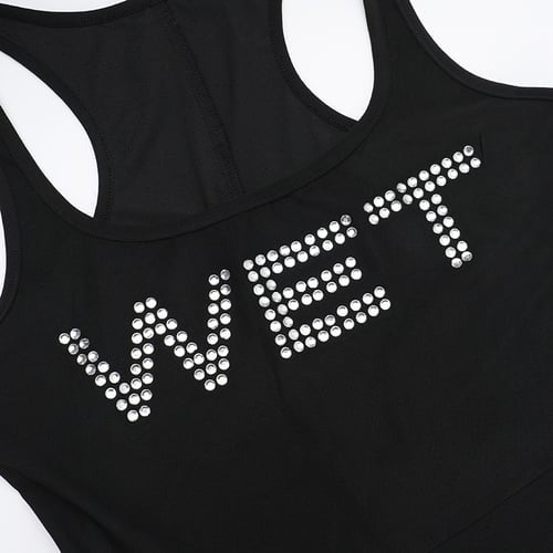 Sexy Letter Rhinestone Flared Jumpsuit