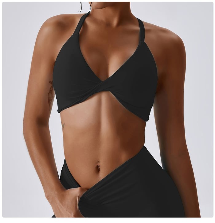 BREEHER Twisted Knotted Backless Seamless Sports Bras