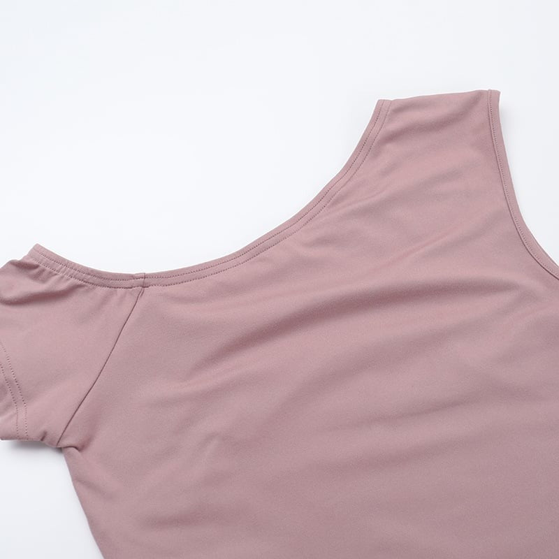 Sexy Off-shoulder Cropped Top & Gathered Shorts Yoga Set