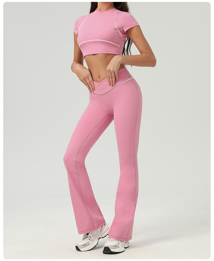 Female Flare V-shape Waist High-waisted Leggings