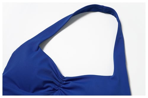 BREEHER Shirring Halter Neck Backless Quick Drying Sports Bras