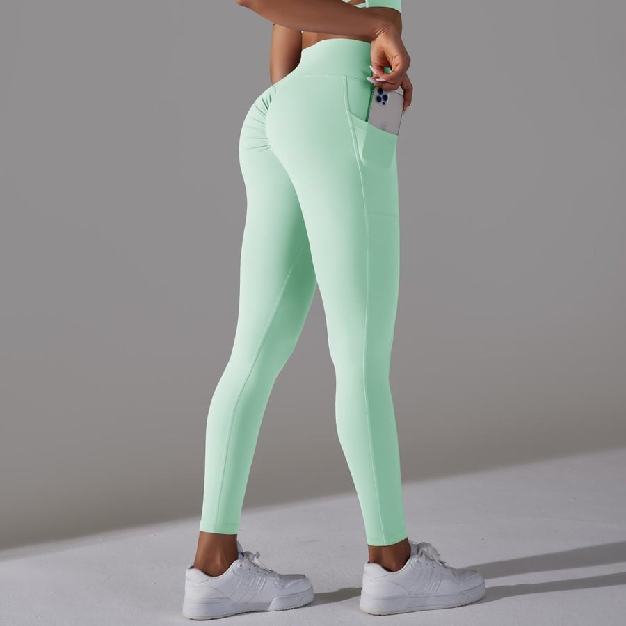 BREEHER Cross Waist Pocket V Waist Leggings