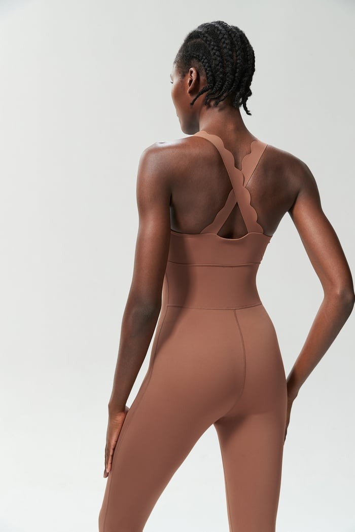 BREEHER Women Seamless Wave Design Jumpsuit