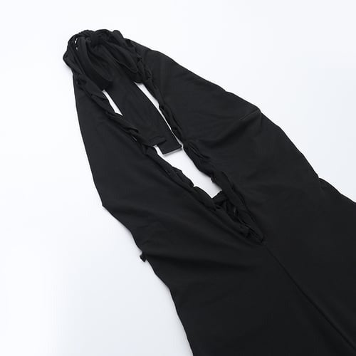Sexy Deep V Braided Halter Neck Jumpsuit