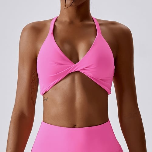 BREEHER Twisted Knotted Backless Seamless Sports Bras